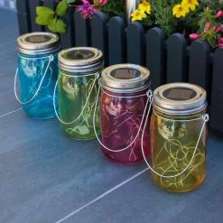 LED Solar Gläser - Windlichter - LED Drahtlichterkette - Lichtsensor - Aufhänger - H: 14cm - 4er Set -Abenteuer Verkauf einmachglas2wrQvVnQ9pOqtU 1280x1280