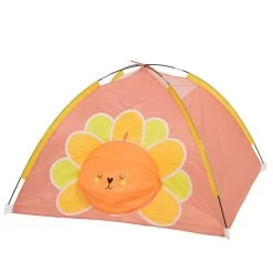 Spielzelt Blume YOKO - Igluzelt Für Kinder - Polyester - L: 1,20m - H: 80cm - Rosa, Orange