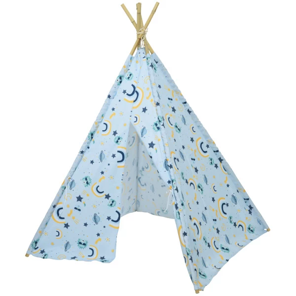 Spielzelt INDIA - Tipi Zelt Für Kinder - Polyester - L: 1,20m - H: 1,55m - Blau 1 Spielzelt INDIA - Tipi Zelt Für Kinder - Polyester - L: 1,20m - H: 1,55m - Blau
