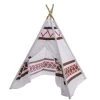 Spielzelt INDIA - Tipi Zelt Für Kinder - Polyester - L: 1,20m - H: 1,55m - Weiß, Braun, Rot