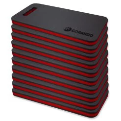 GORANDO® Premium EVA Kniekissen - 44x22cm - Für Garten, Haus, Werkstatt - Kniepad - Rot - 10er Set