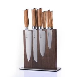 Magnetisches Messerbrett Aus Nussbaumholz - 25x24,5x9,9cm - Mit Schwerem Edelstahlfuß -Abenteuer Verkauf messerblock nussholz braun magnetisch kochmesser grill experte 02 1280x1280