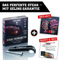 STEAK CHAMP Thermometer - LED Anzeige - Garen Auf Den Punkt! -Abenteuer Verkauf steak champ fleischthermometer 3c black 03dgxe2yQ08ub9W 1280x1280