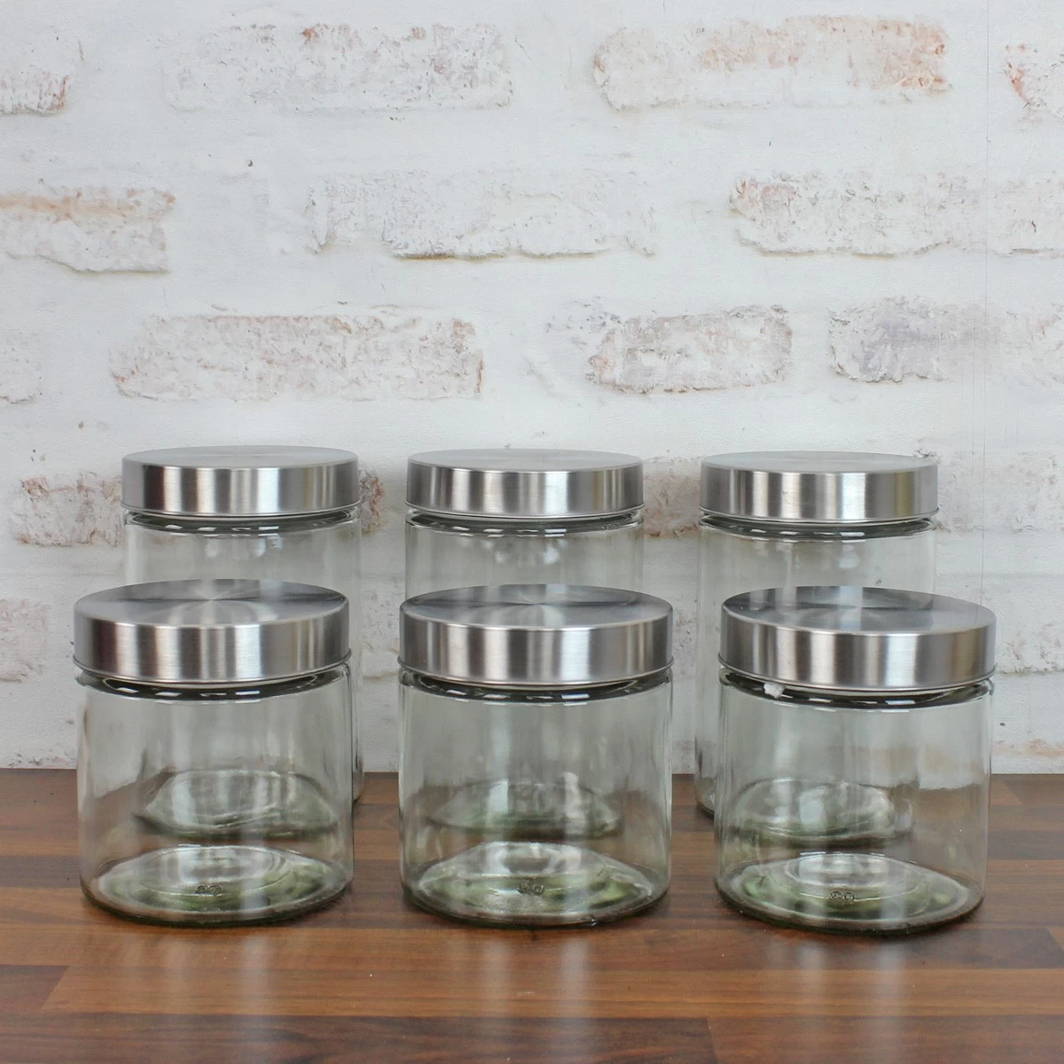 Vorratsdose S Und M - Vorratsglas Mit Edelstahldeckel - 0,85/1,25 Liter - 3xS - 3xM - 6er Set 3 Vorratsdose S Und M - Vorratsglas Mit Edelstahldeckel - 0,85/1,25 Liter - 3xS - 3xM - 6er Set – Bild 3